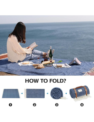 Manta de Picnic Impermeable G GOOD GAIN 203x152cm Azul