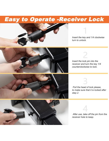 Cerradura de Pasador CZC AUTO para Receptor de Remolque 5/8"