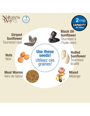 Comedero para Aves de Ventana Nature's Way Clear View 2 Tazas