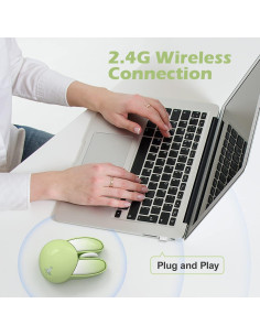 Ratón Inalámbrico Silencioso MOFII Conejo Verde 2.4 GHz 2