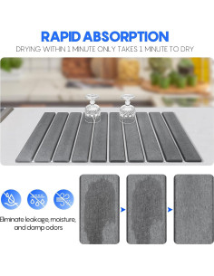 Paquete de 2 Tapetes de Secado de Platos Ecológicos T80462 - 24x16 cm 2