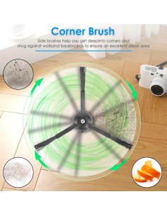 8 Cepillos Laterales COWINORY para Roborock Q5 Max+, S8 MaxV 2