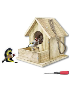 Casa de Aves Colgante de Madera Paiaojia DIY 11.94x17.02cm