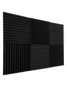 Paquete de 12+1 Paneles Acústicos de Espuma 30.48x30.48cm