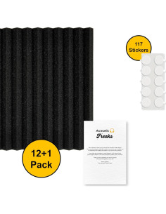 Paquete de 12+1 Paneles Acústicos de Espuma 30.48x30.48cm 2