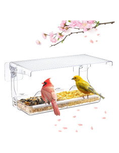 Comedero para Aves de Ventana SUNALLY 640ml Transparente