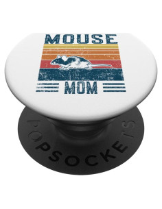 PopSocket Estándar PopGrip Negro Retro Ratón Mamá