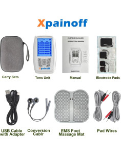 Masajeador TENS EMS Xpainoff Alivio Dolor 4 en 1 Portátil 2