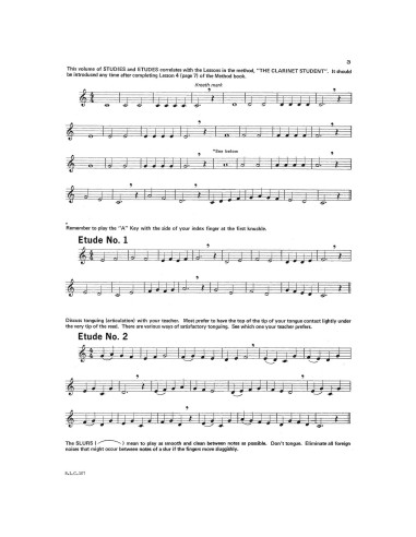 Studies and Melodious Etudes for Clarinet, Level 1 (Student Instrumental Course)