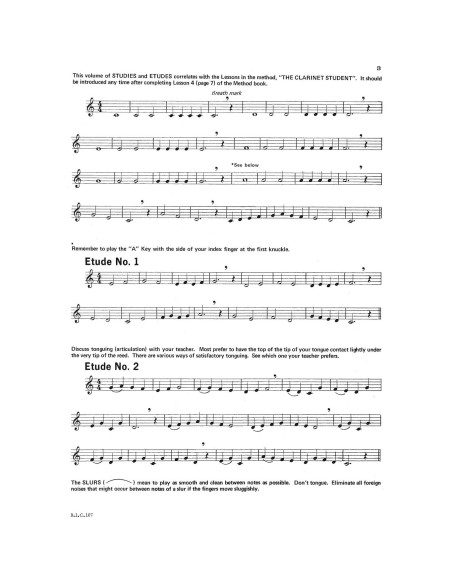 Studies and Melodious Etudes for Clarinet, Level 1 (Student Instrumental Course)