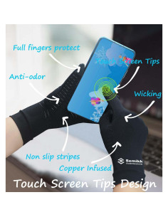 Guantes de Compresión de Dedos Completos Semikk - Cobre, Pequeño 2