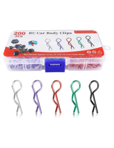 200 Clips de Carrocería RC Universales Curvados FriHobby