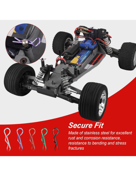 200 Clips de Carrocería RC Universales Curvados FriHobby