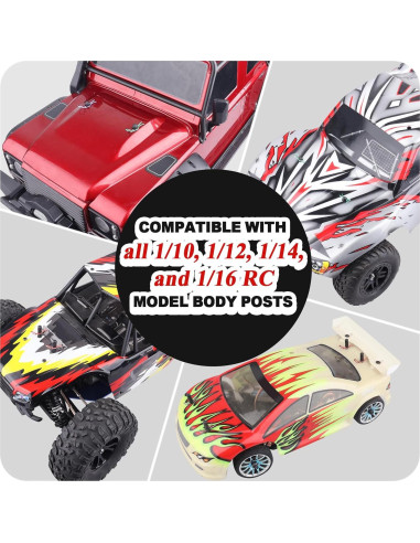 200 Clips de Carrocería RC Universales Curvados FriHobby