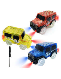 Coches de Pista LED Brillantes Kusikid - 3 Unidades para Niños