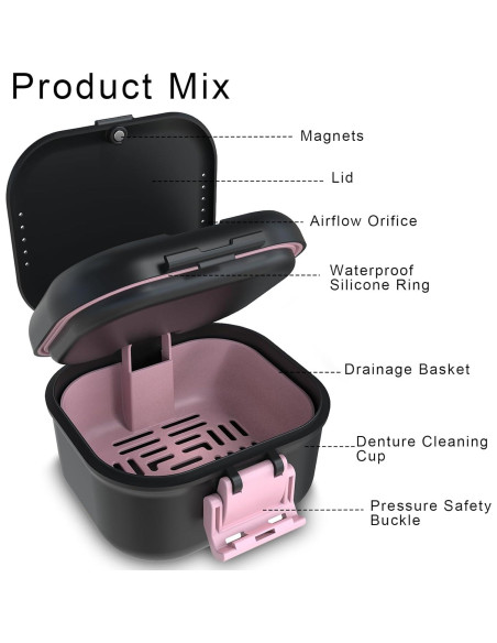 Taza para Dentaduras BVN con Filtro y Almacenamiento Mejorado