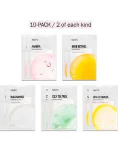 Paquete de 10 Mascarillas Faciales NACIFIC Hidratantes y Nutritivas 2