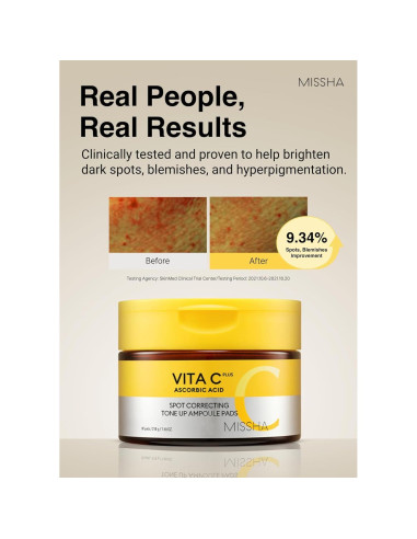 Discos Exfoliantes Missha Vita C - 80 unidades, Hidratantes