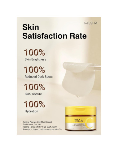 Discos Exfoliantes Missha Vita C - 80 unidades, Hidratantes