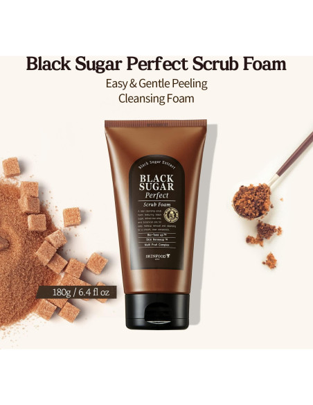 Exfoliante Espuma Facial SKINFOOD Azúcar Negro 180g