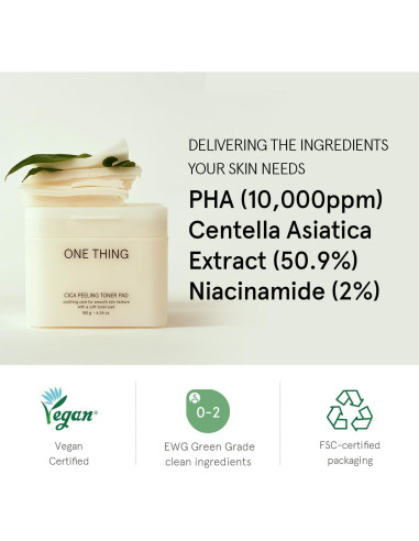 ONE THING Almohadillas de Tónico Facial Veganas 180 g