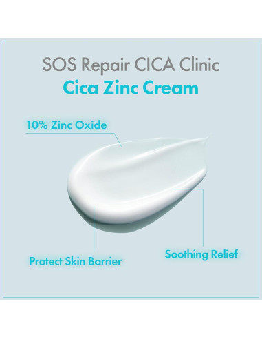 Crema de Zinc CICA SOS Repair MANTONG 50g - Alivia Acné y Enrojecimiento