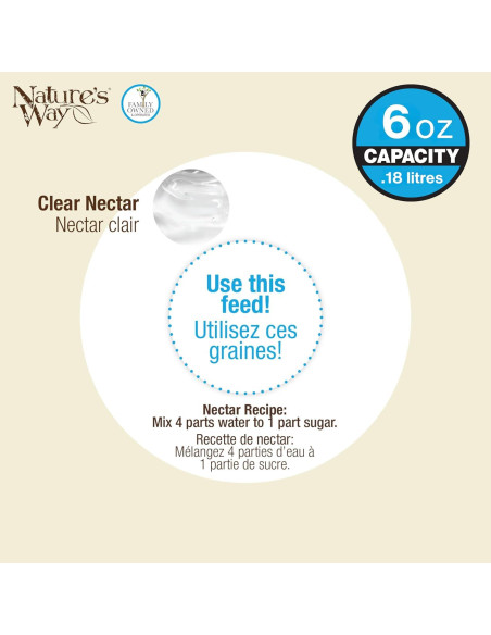 Comedero para Colibrí Nature's Way MJF1 Vidrio 177ml