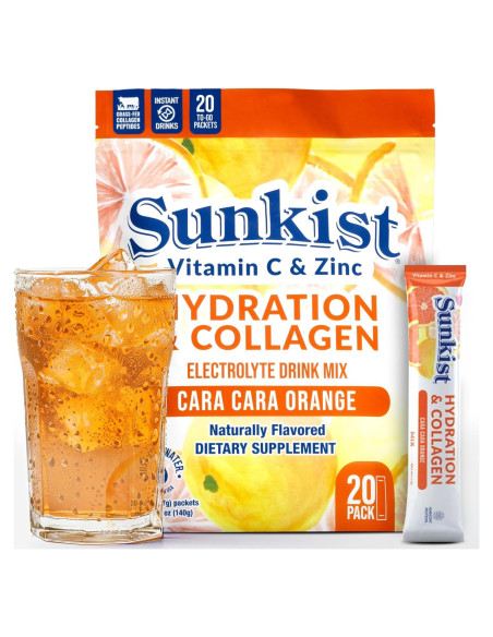 Bebida de Colágeno Sunkist The Frozen Bean Naranja 20 Paquetes