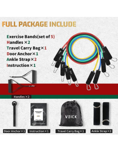 Bandas de Resistencia VEICK - Set de 5 Tubos Ajustables 68 kg 2
