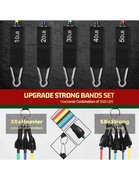 Bandas de Resistencia VEICK - Set de 5 Tubos Ajustables 68 kg