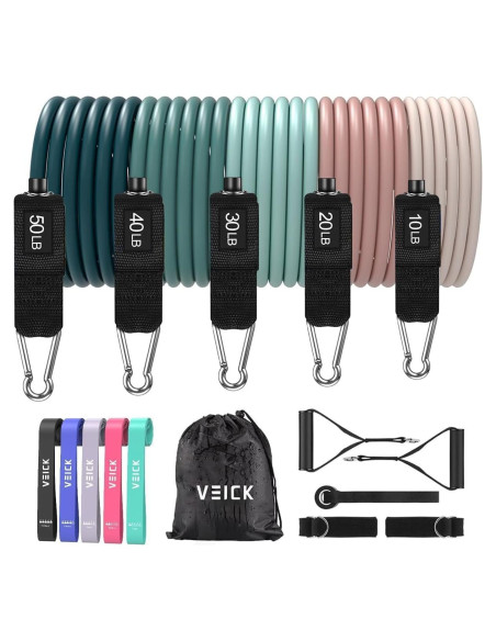 Bandas de Resistencia VEICK 150LBS con Mangos y Accesorios