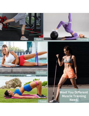 Bandas de Resistencia VEICK 150LBS con Mangos y Accesorios