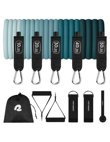 Bandas de Resistencia Retrospec Train 5pc con Mangos y Ancla