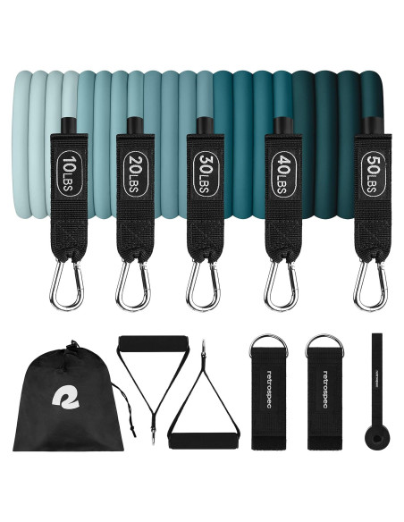 Bandas de Resistencia Retrospec Train 5pc con Mangos y Ancla
