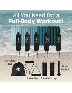 Bandas de Resistencia Retrospec Train 5pc con Mangos y Ancla 2