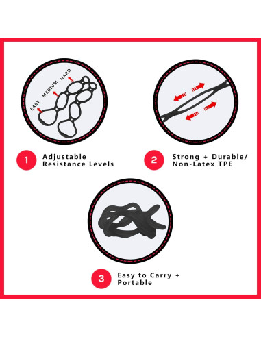 Banda de Resistencia Ajustable Walk at Home 7 Anillos Negro