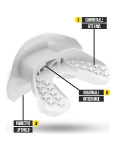 Protector Bucal de Fútbol Nxtrnd One Blanco con Correa 2