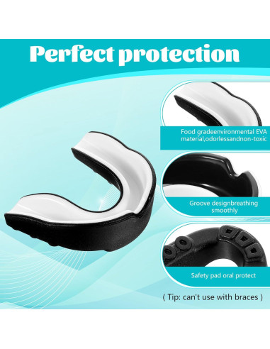 Protector Bucal Deportivo Gjinxi para Frenos - 2 Pcs Negro y Blanco