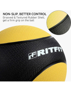 Balón Medicinal RitFit 0.9 kg - Caucho Antideslizante 2