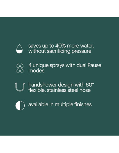 Cabezal de Ducha de Mano Brondell Nebia Yuba Cromo 5 Configuraciones