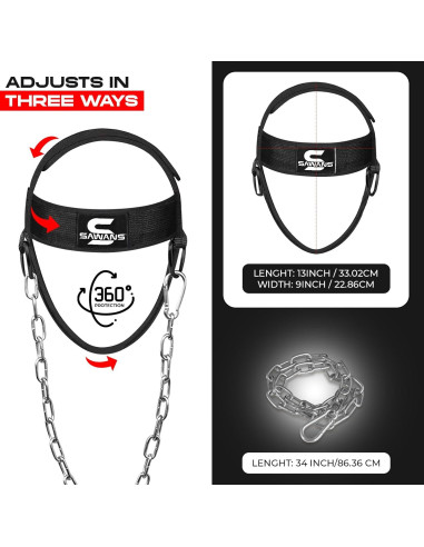 Arnés de Entrenamiento de Cuello SAWANS - Ajustable, Neopreno