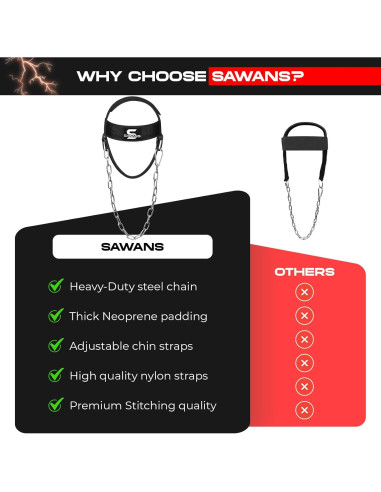 Arnés de Entrenamiento de Cuello SAWANS - Ajustable, Neopreno