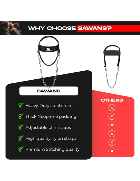 Arnés de Entrenamiento de Cuello SAWANS - Ajustable, Neopreno
