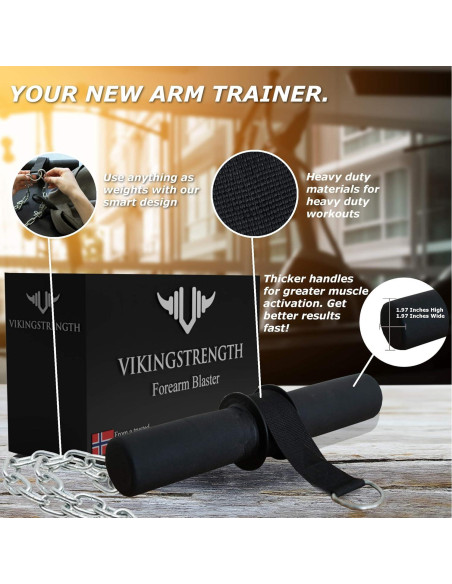 Rodillo de Muñeca Vikingstrength - Fortalecedor de Antebrazo Ajustable