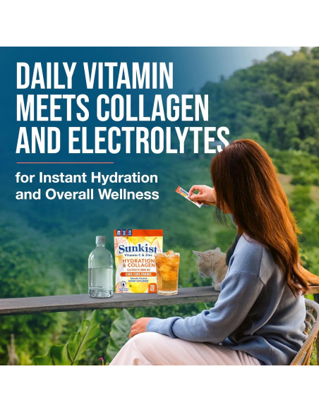 Bebida de Colágeno Sunkist The Frozen Bean Naranja 20 Paquetes