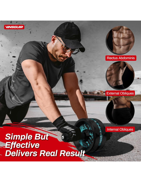 Rueda de Abdominales VINSGUIR con Almohadilla para Rodillas