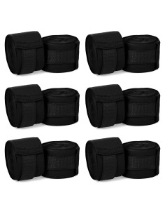 Junkin Envolturas de Mano de Boxeo 6 Pares 180 cm Negro