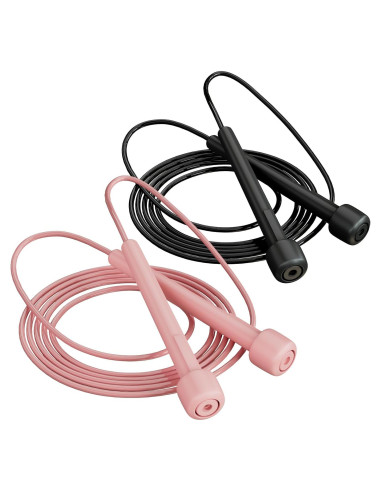 Cuerda de Saltar Ajustable POCFOINY PVC 279.4 cm Negro/Rosa