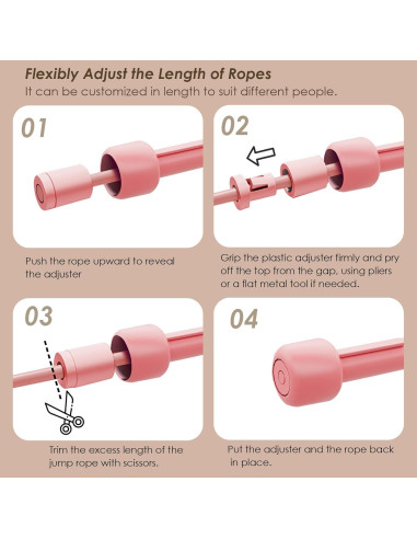 Cuerda de Saltar Ajustable POCFOINY PVC 279.4 cm Negro/Rosa