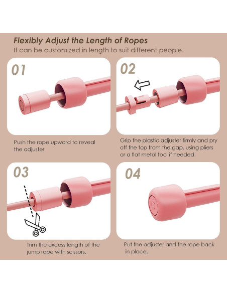 Cuerda de Saltar Ajustable POCFOINY PVC 279.4 cm Negro/Rosa